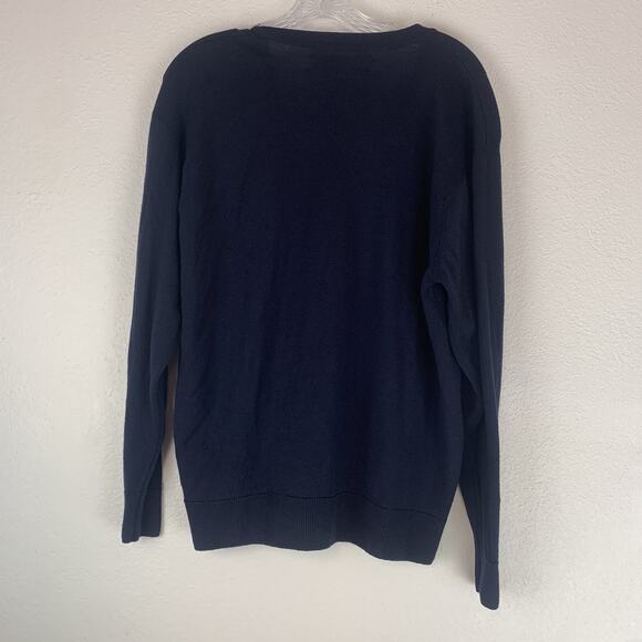 Vtg Pringle of Scotland Sweater Mens 44 Large Cardigan Blue 100% Lambswool - Picture 5 of 11